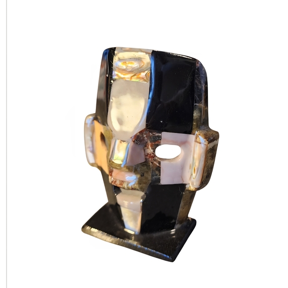 Abstract Multicolor Ceramic Mask Sculpture - Picture 2 of 4